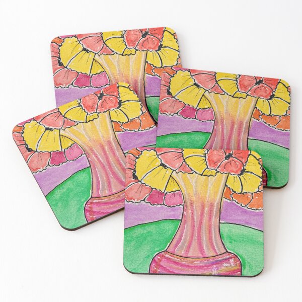 Item preview, Mixed media retro 1960s Diana vase floral still life art number 01/40 designed and sold by WildLadyWood.
