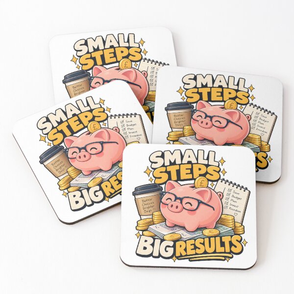 Item preview, Small Steps Big Results – Cute Piggy Bank Savings Motivation designed and sold by JLMWorks.