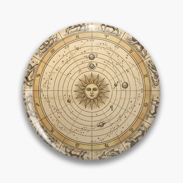 Item preview, Vintage Zodiac Wheel Astrological Chart designed and sold by JC Art Creations.