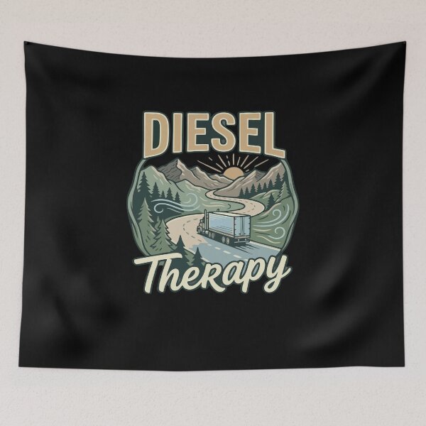 Item preview, Diesel Therapy Truck Driver Mountain Road designed and sold by AmeliaShirts.