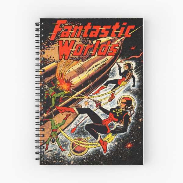 Item preview, Vintage Sci Fi Wall Art, Fantastic Worlds Space Adventure Comic Cover, Retro Space Explorer Illustration designed and sold by RickE.