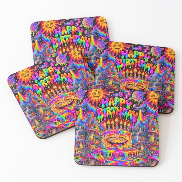 Item preview, Psychedelic Happy Birthday Cake Cosmos designed and sold by SHHCreations.