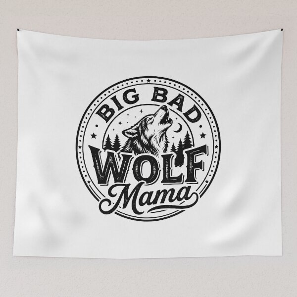 Item preview, Vintage Distressed Big Bad Wolf Mama Silhouette Emblem    designed and sold by Designart68.