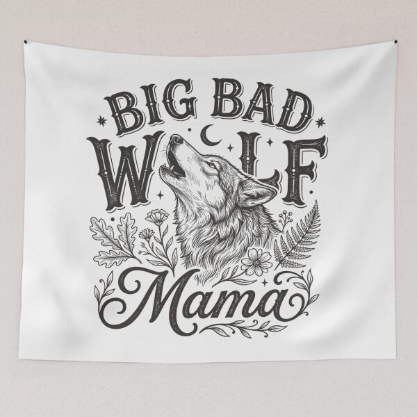 Item preview, Vintage Distressed Big Bad Wolf Mama Silhouette Emblem    designed and sold by Designart68.