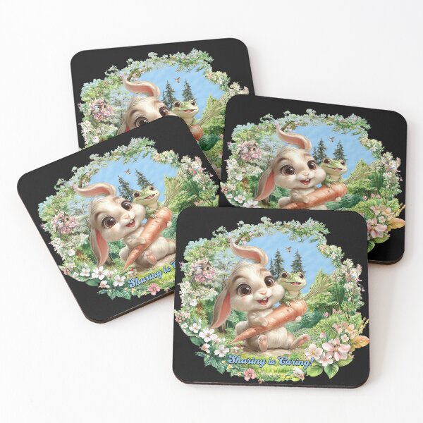 Item preview, Bunny and Frog Sharing Is Caring designed and sold by Karen Wood.
