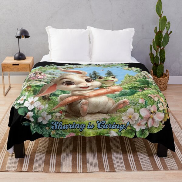 Item preview, Bunny and Frog Sharing Is Caring designed and sold by Karen Wood.