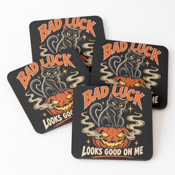 Item preview, Bad Luck Looks Good on Me – Black Cat and Cursed Jack-o'-Lantern Halloween Art designed and sold by DesignsDominus.