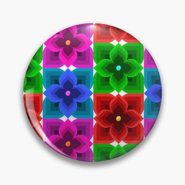 Item preview, Colourful Geometric Flower Seamless Pattern, Bold Retro Floral Print, Vibrant Digital Pattern designed and sold by martinspixs.