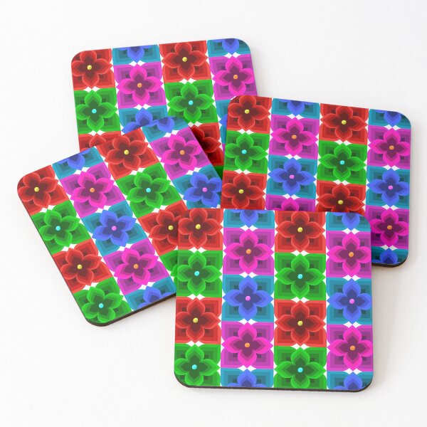 Item preview, Colourful Geometric Flower Seamless Pattern, Bold Retro Floral Print, Vibrant Digital Pattern designed and sold by martinspixs.