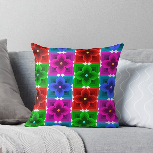 Item preview, Colourful Geometric Flower Seamless Pattern, Bold Retro Floral Print, Vibrant Digital Pattern designed and sold by martinspixs.
