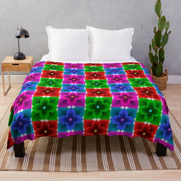 Item preview, Colourful Geometric Flower Seamless Pattern, Bold Retro Floral Print, Vibrant Digital Pattern designed and sold by martinspixs.