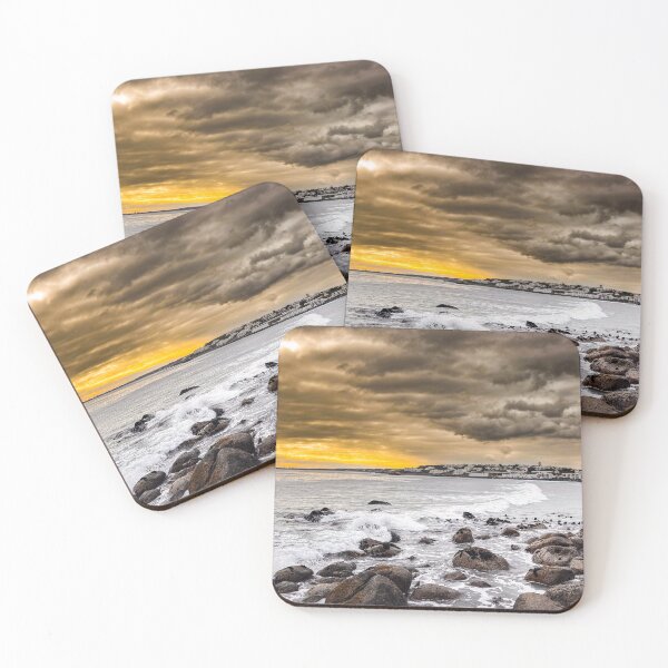 Item preview, Sunlight and Shadows on the Shores of the beach brown and yellow clouds designed and sold by Coastal Wearable Art & Home Decor.