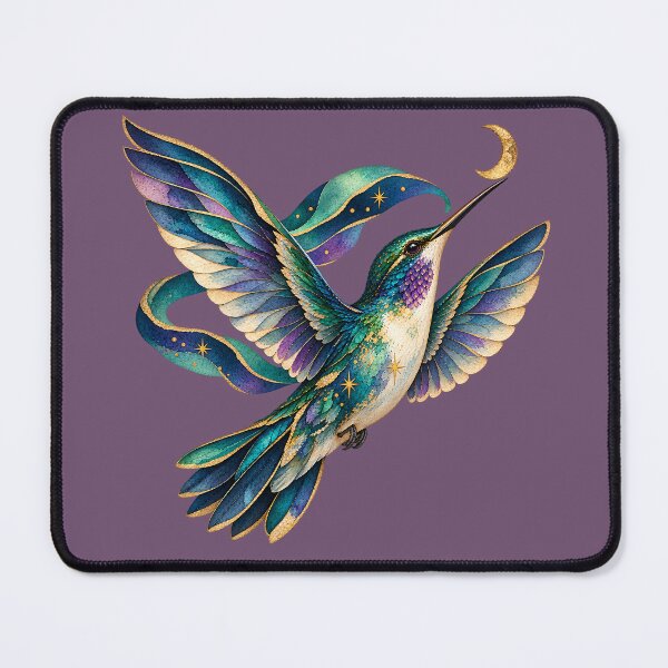 Item preview, Celestial Hummingbird – Aurora Moon Watercolor Art designed and sold by MAD's Recreation Studio.