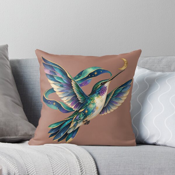 Item preview, Celestial Hummingbird – Aurora Moon Watercolor Art designed and sold by  MAD's Recreation Studio.