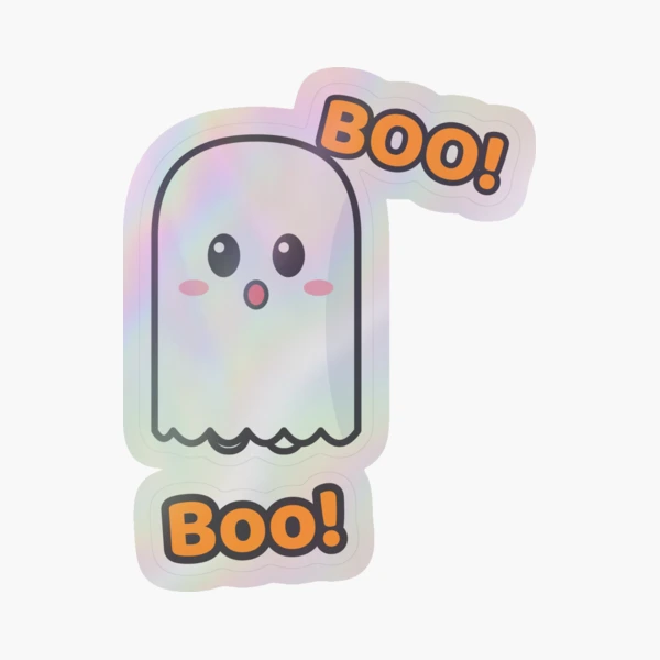 Spooky Season - Cute Ghost Marshmallow Pip and Haunted House — Sticker by BiMood