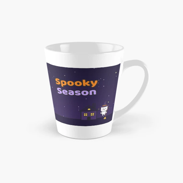 Spooky Season - Cute Ghost Marshmallow Pip and Haunted House — Classic Mug by BiMood