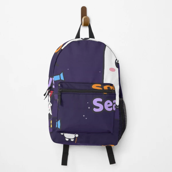 Spooky Season - Cute Ghost Marshmallow Pip and Haunted House — Backpack by BiMood