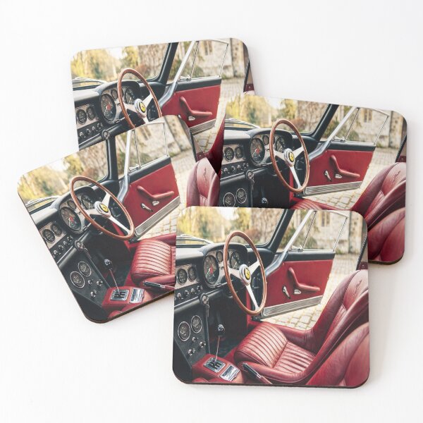Item preview, Classic Gray Ferrari Red Leather Interior designed and sold by MAVIRA ART.