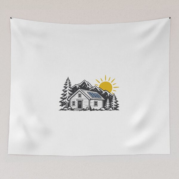 Item preview, Rustic Solar Cabin & Wilderness Scene designed and sold by UrsaOasis.
