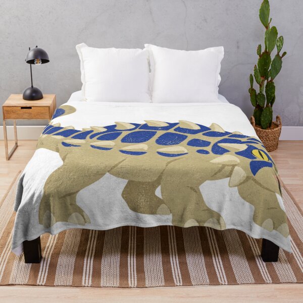 Item preview, Vintage-style blue striped ankylosaurus designed and sold by LongIslandDesgn.