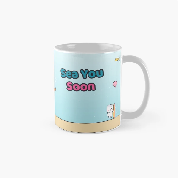 Sea You Soon - Cute Beach Marshmallow Pip with Snorkel and Float — Classic Mug by BiMood
