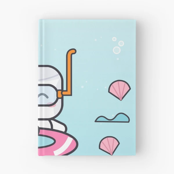 Sea You Soon - Cute Beach Marshmallow Pip with Snorkel and Float — Spiral Notebook by BiMood