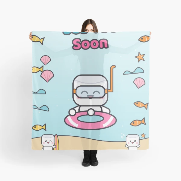 Sea You Soon - Cute Beach Marshmallow Pip with Snorkel and Float — Scarf by BiMood
