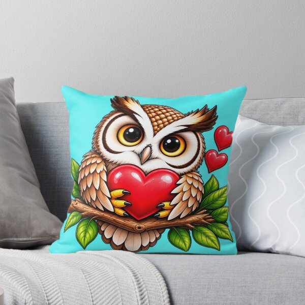 Item preview, Owl Always Love You – Cute Romantic Owl Holding a Red Heart designed and sold by JanRizz.
