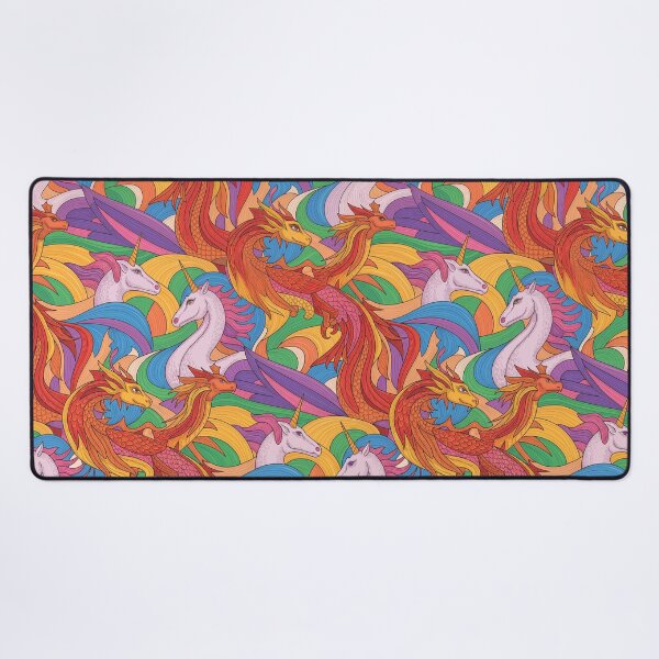Item preview, Mythical Creatures Pattern Dragon Unicorn Colorful Fantasy Gift designed and sold by Art JSMY.
