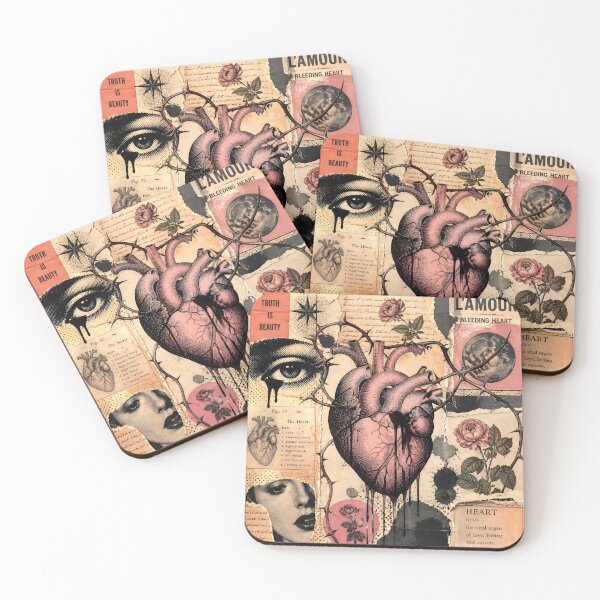 Item preview, Bleeding Heart | Gothic Romance Anatomical Heart Collage designed and sold by StormbornGem.