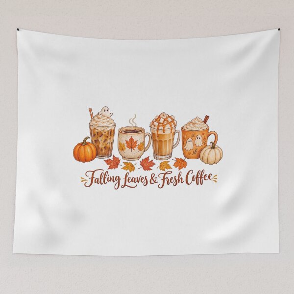 Item preview, Falling Leaves and Fresh Coffee designed and sold by LuveraxArt.
