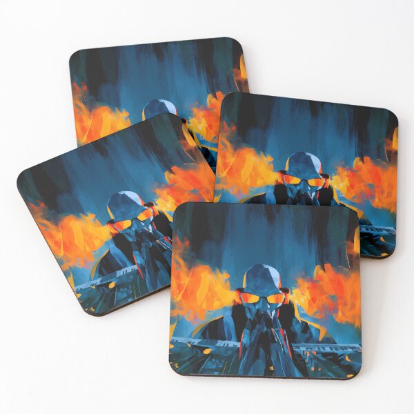 Item preview, Fiery Cyberpunk DJ Orange Flame Turntable Art designed and sold by Lunat1kk.