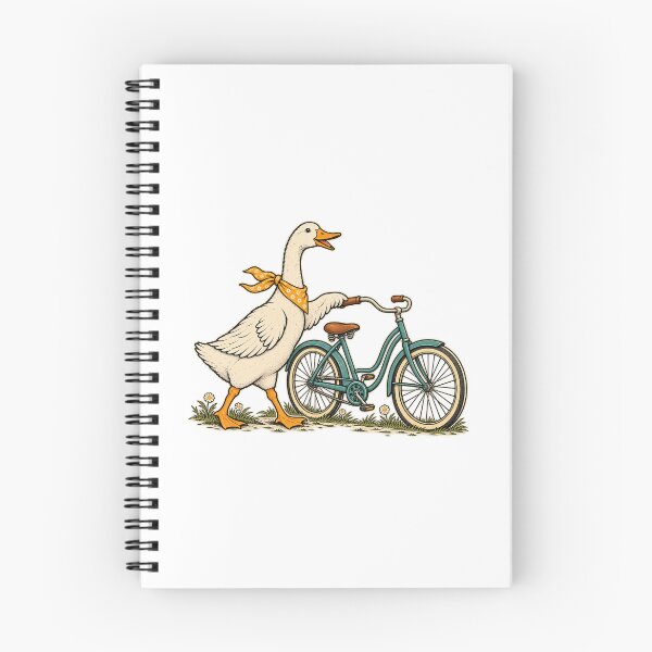 Item preview, Vintage Goose Walking Beside a Teal Bicycle designed and sold by AMICO77.