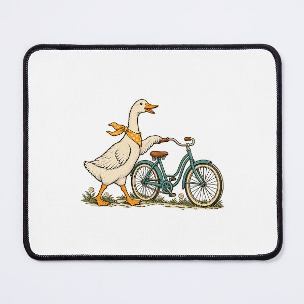 Item preview, Vintage Goose Walking Beside a Teal Bicycle designed and sold by AMICO77.