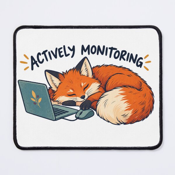 Item preview, Actively Monitoring — Sleeping Office Fox designed and sold by plum-ori.
