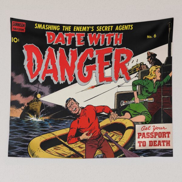 Item preview, Vintage Spy Comic Retro Action Cover for Pulp Adventure Fans designed and sold by RickE.