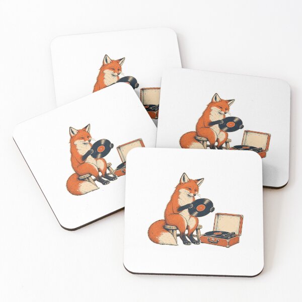 Item preview, Vintage Music Fox Holding a Vinyl Record designed and sold by AMICO77.