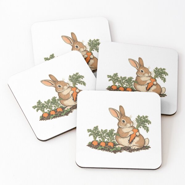 Item preview, Vintage Gardening Rabbit Holding a Carrot designed and sold by AMICO77.