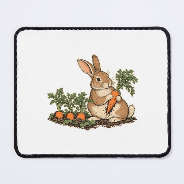 Item preview, Vintage Gardening Rabbit Holding a Carrot designed and sold by AMICO77.