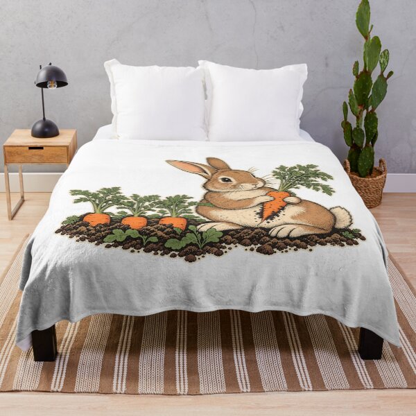 Item preview, Vintage Gardening Rabbit Holding a Carrot designed and sold by AMICO77.