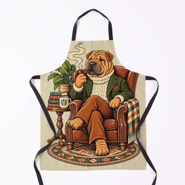 Item preview, Shar Pei Gentleman - Academia - Tweed - Pipe designed and sold by Feral Feline.