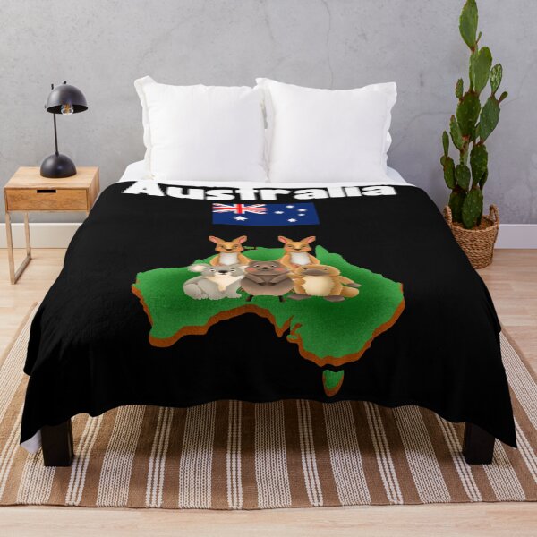 Item preview, Australia souvenir Aussie animals Kangaroo Koala Quokka Platypus Australia flag designed and sold by Artstastic.