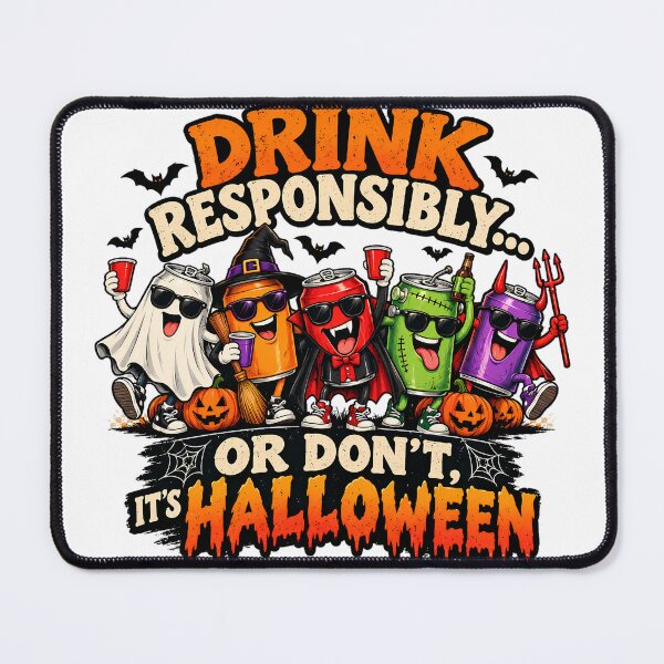 Item preview, Drink Responsibly or Don't Halloween Cans Crew designed and sold by SummaGrove.