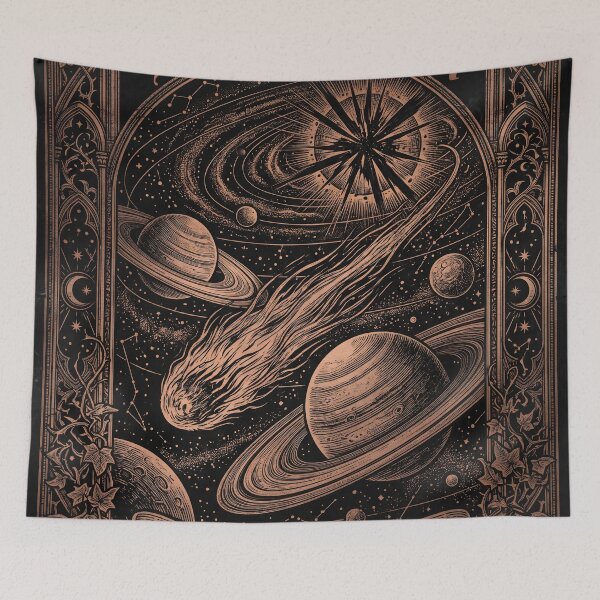 Item preview, Gothic Comet Saturn Celestial Poster designed and sold by JC Art Creations.