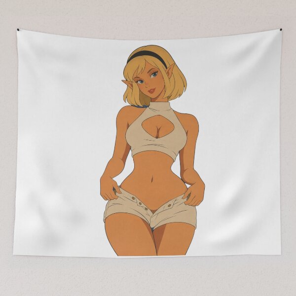 Item preview, Blonde Elf Cartoon Pin-Up – Fantasy Glamour Girl designed and sold by  Hollow Moon Studios..