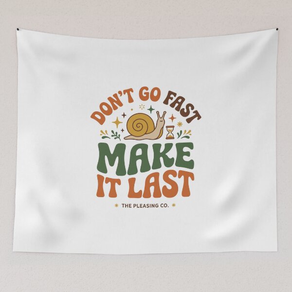 Item preview, Retro Groovy Snail Slow Living Quote - Don't Go Fast Make It Last    designed and sold by Designart68.