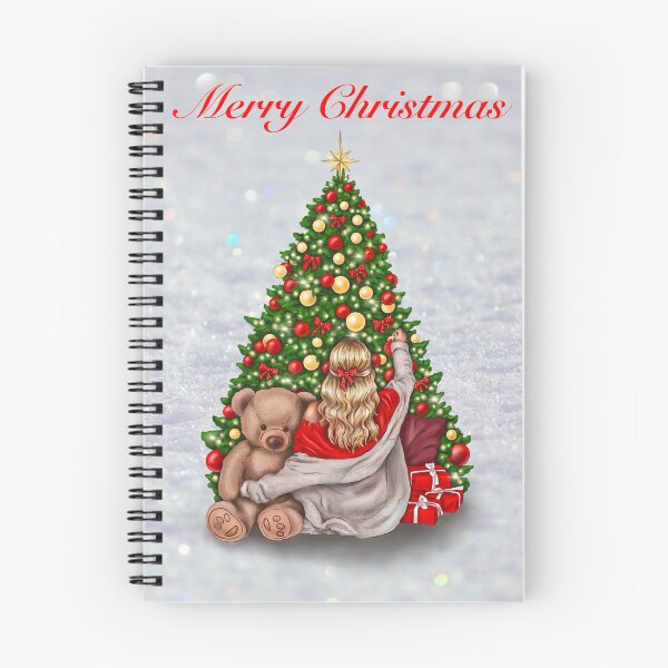 Item preview, Girl and Teddy Bear Decorating Christmas Tree Illustration designed and sold by Skayana.