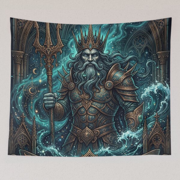 Item preview, Neptune King Trident Gothic Illustration designed and sold by JC Art Creations.