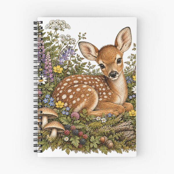Item preview, Vintage Fawn Woodland Wildflower Illustration designed and sold by lovepower.