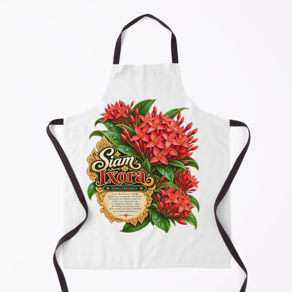 Item preview, Red Ixora Flowers – Siam Vintage Botanical Floral Art designed and sold by Pali's shop.